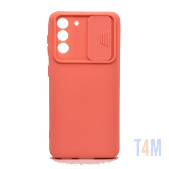 CAPA DE SILICONE COM PROTEÇÃO DE CÂMERA PARA SAMSUNG GALAXY S21 PLUS ROSA